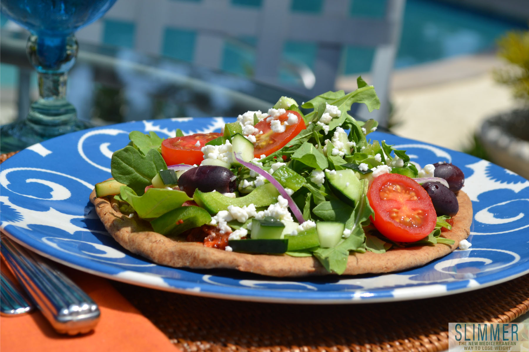 Slimmer Greek Salad Pizza